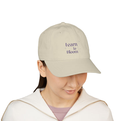 Learn To Bloom Baseball Cap Embroidery