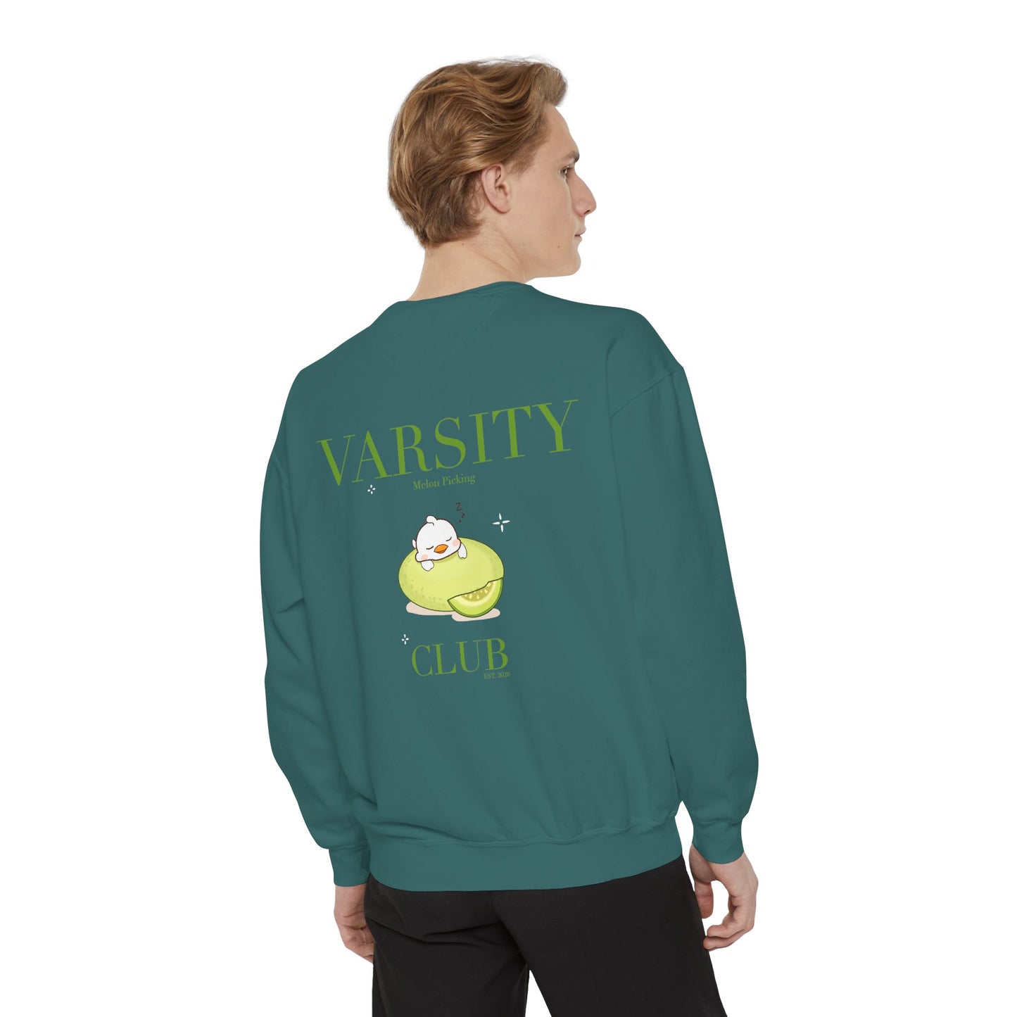 Varsity Melon Picking Duck Sweatshirt