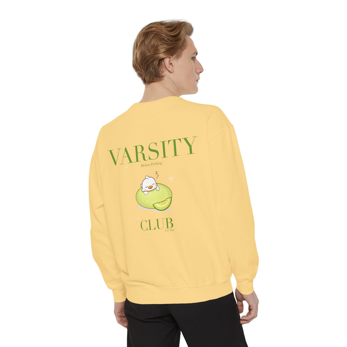 Varsity Melon Picking Duck Sweatshirt