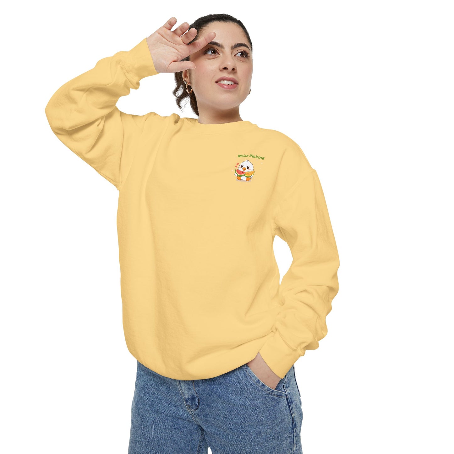 Varsity Melon Picking Duck Sweatshirt