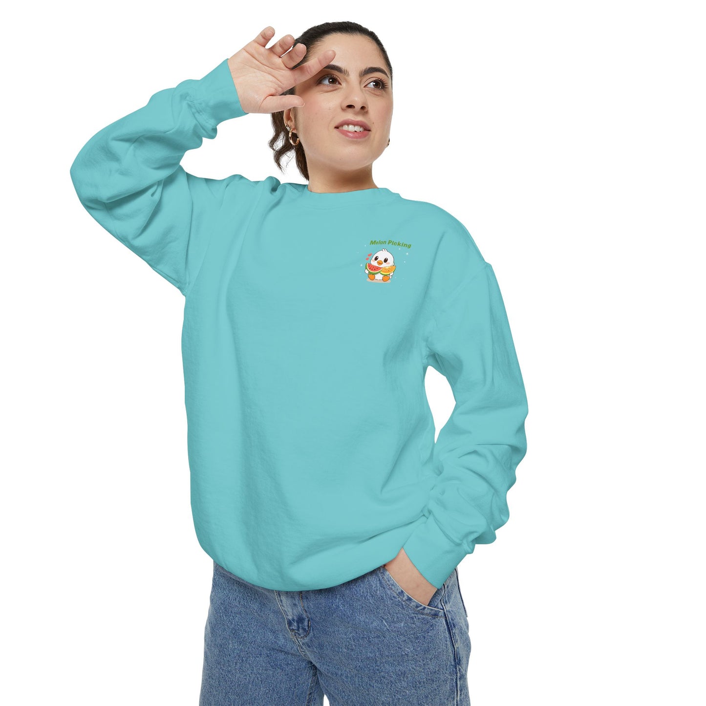 Varsity Melon Picking Duck Sweatshirt