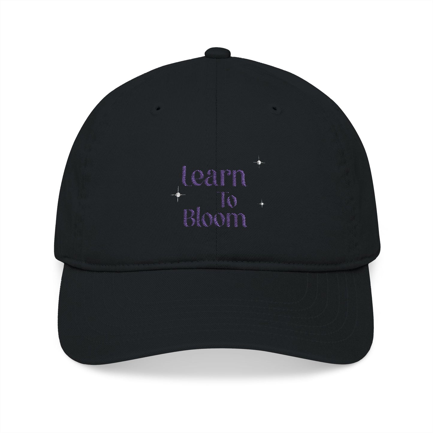 Learn To Bloom Baseball Cap Embroidery