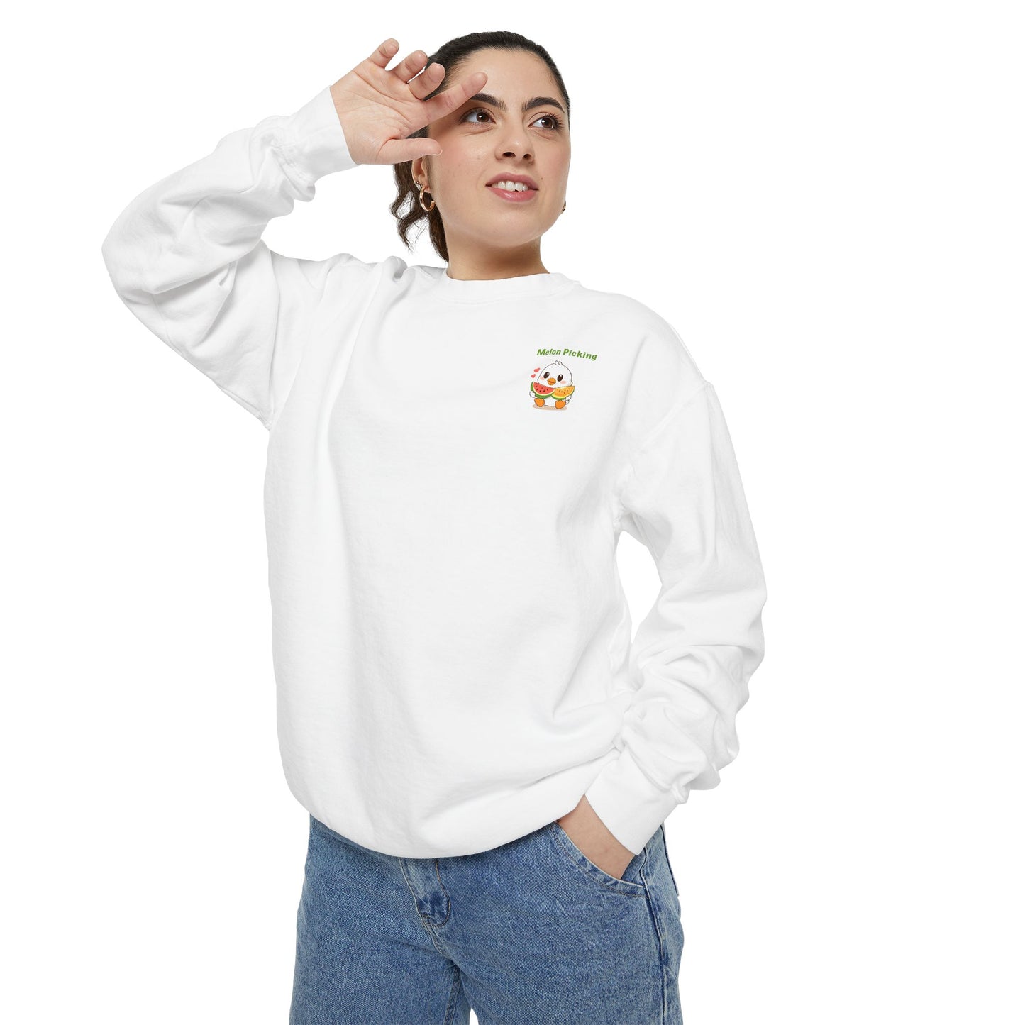 Varsity Melon Picking Duck Sweatshirt