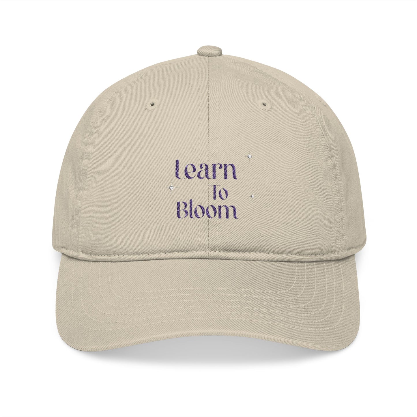 Learn To Bloom Baseball Cap Embroidery